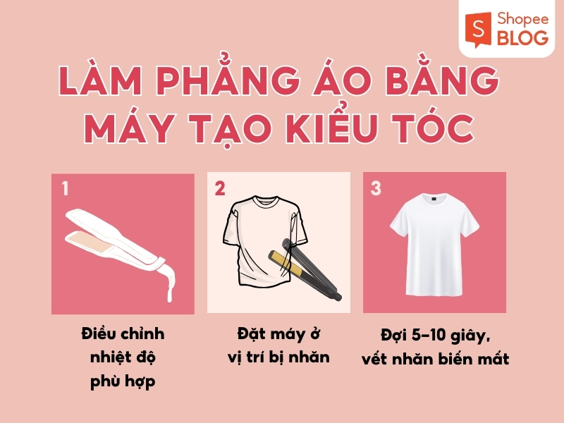 Cách làm phẳng quần áo không cần bàn ủi với máy tạo kiểu tóc