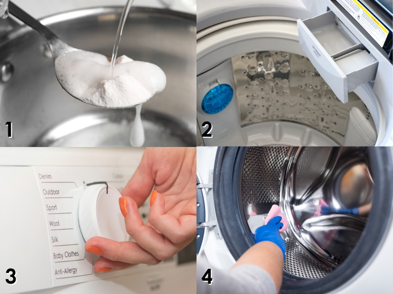 Cách vệ sinh máy giặt bằng bột baking soda 