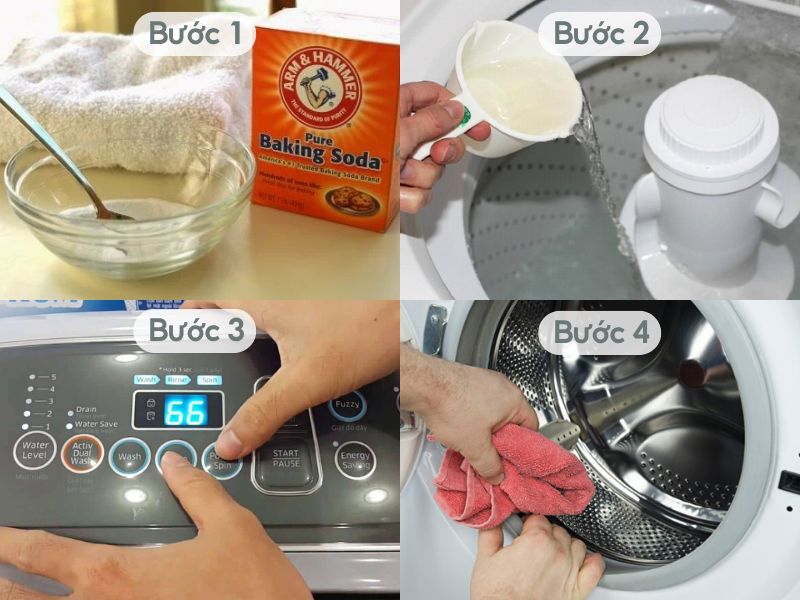 Cách vệ sinh máy giặt aqua bằng bột baking soda