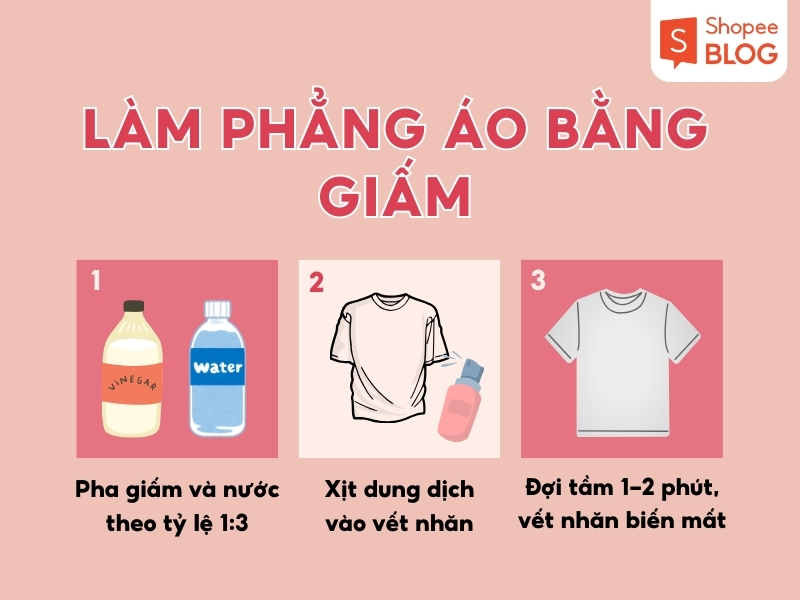 Cách ủi đồ không cần bàn ủi với giấm ăn 