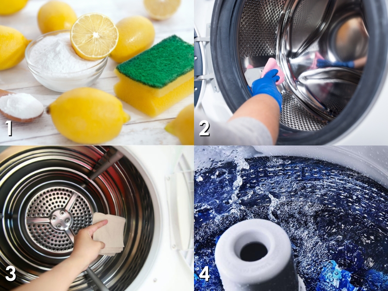 vệ sinh máy giặt bằng baking soda và chanh