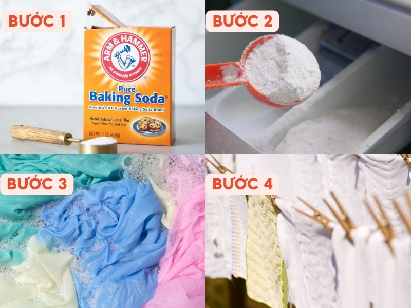 Cách giặt quần áo bị ra màu với baking soda 