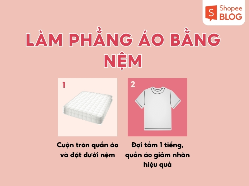 Cách xử lý quần áo bị nhăn bằng nệm