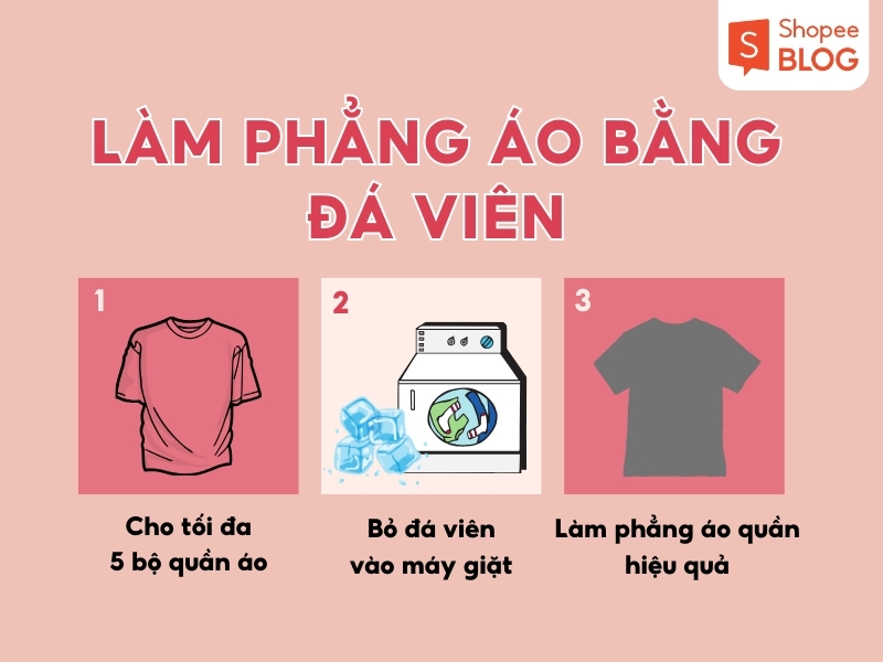 Đá viên là cách làm phẳng quần áo bị nhăn