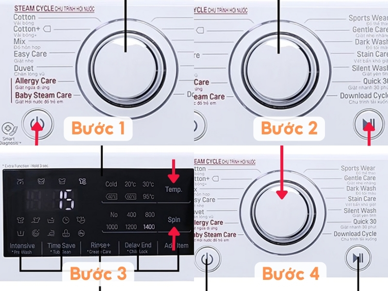 Cách giặt quần áo bằng máy giặt LG