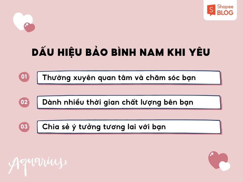 dấu hiệu nhận biết Bảo Bình nam khi yêu