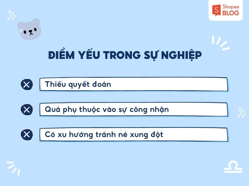 Điểm yếu Cung Thiên Bình trong sự nghiệp