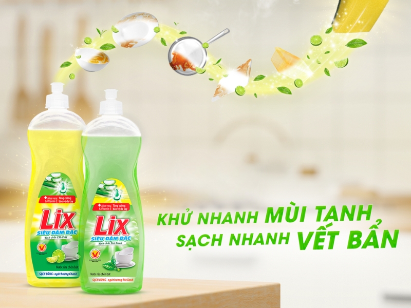 nước rửa chén Lix