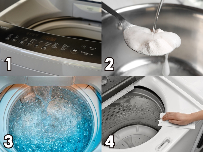 Cách làm vệ sinh máy giặt cửa trên bằng baking soda