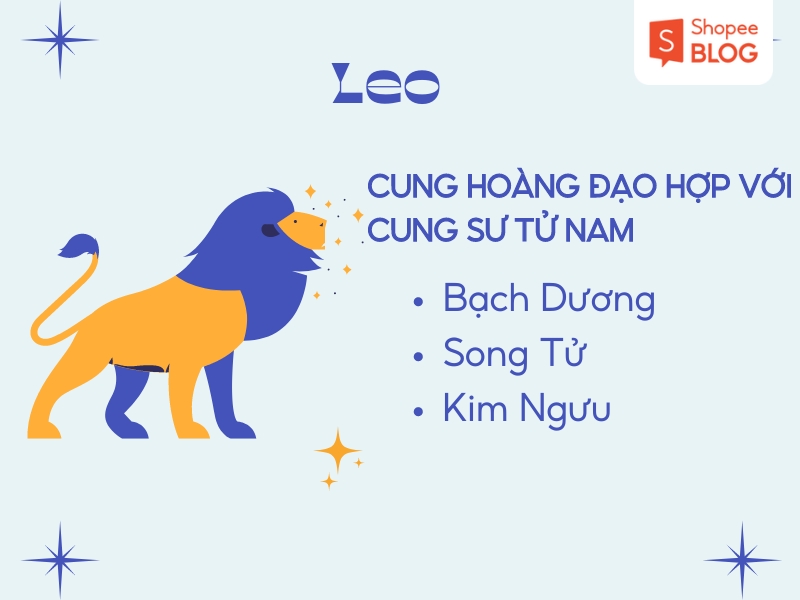 Các cung hoàng đạo hợp với Sư Tử nam