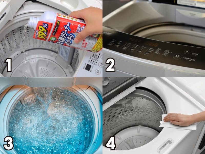 Cách vệ sinh máy giặt cửa trên bằng bột tẩy 