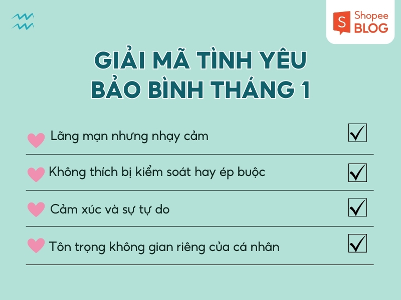 Tình yêu bảo bình tháng 1