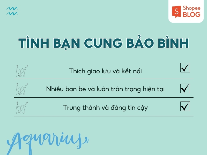 tình bạn cung Bảo Bình