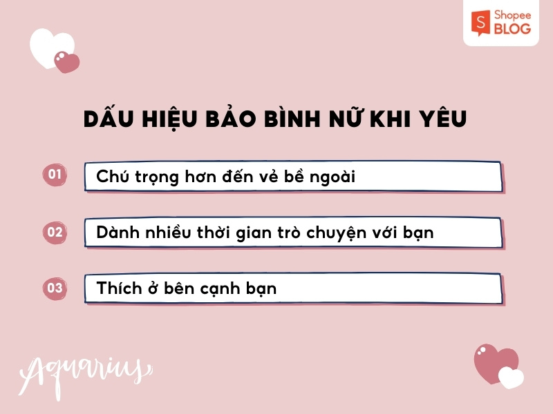 dấu hiệu nhận biết Bảo Bình nữ khi yêu