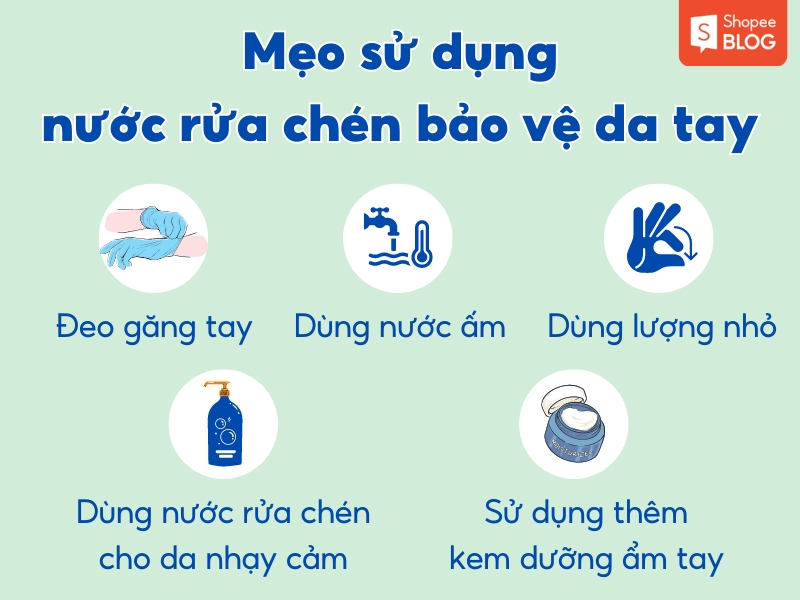 Mẹo sử dụng nước rửa chén tốt cho da tay