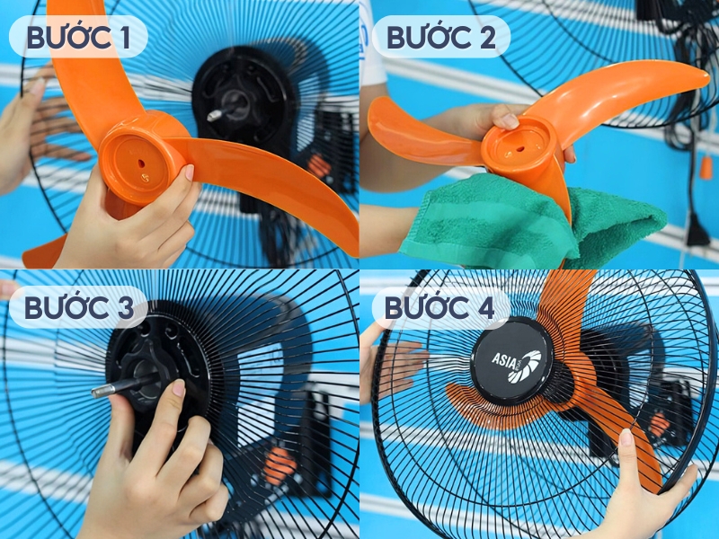 Các bước vệ sinh quạt treo tường