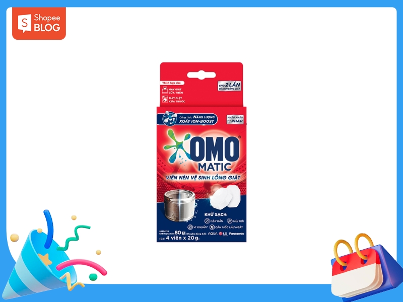 Viên tẩy máy giặt Omo Matic