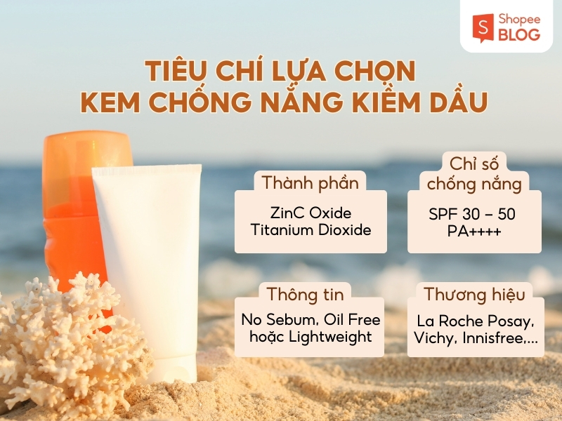 tiêu chí lựa chọn kem chống nắng kiểm soát dầu 