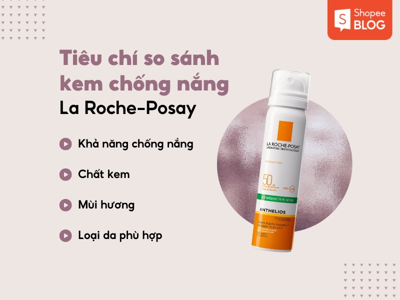 Tiêu chí so sánh kem chống nắng La Roche-Posay