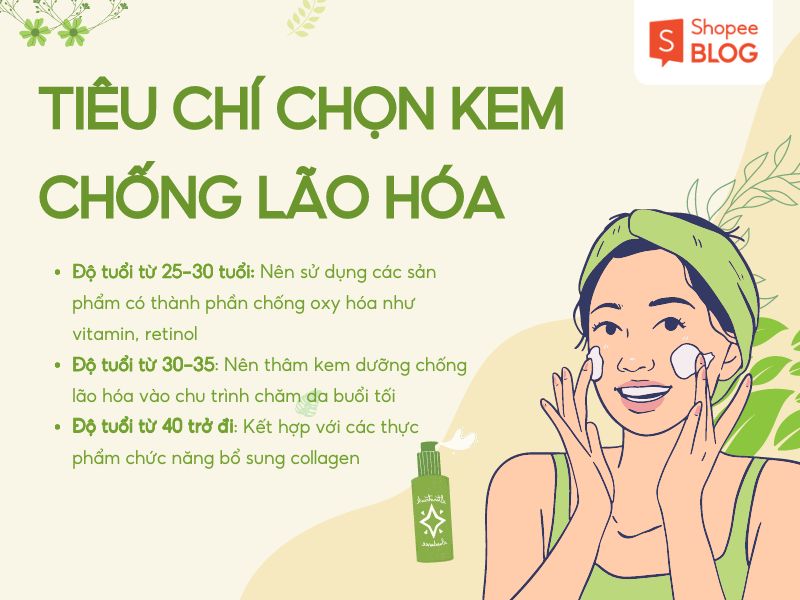 tiêu chí chọn kem chống lão hóa