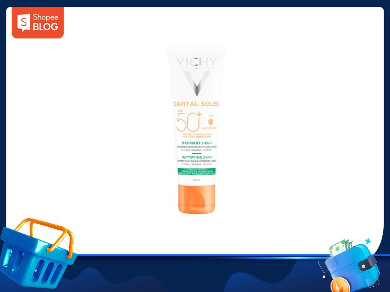 Kem chống nắng cho da dầu Vichy Capital soleil mattifying 3 in 1 SPF50+