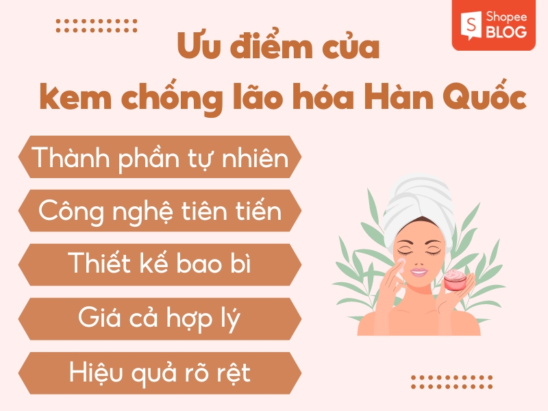 Ưu điểm của kem chống lão hóa Hàn Quốc 