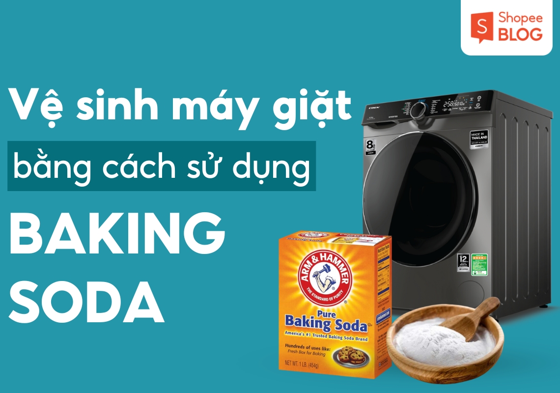 cách vệ sinh máy giặt bằng baking soda