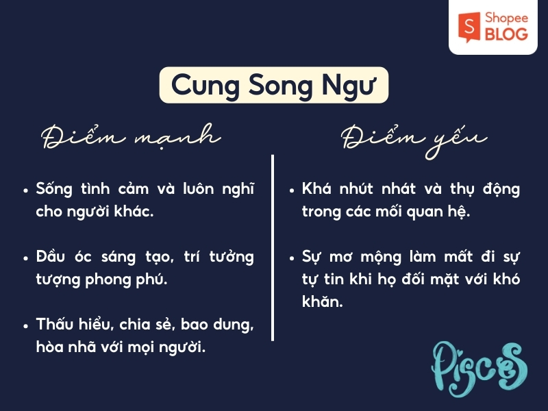 điểm mạnh và yếu cung song ngư