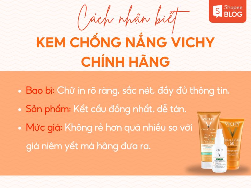 Cách phân biệt kem chống nắng Vichy thật giả