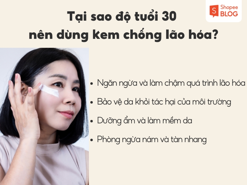 Tại sao phải dùng kem chống lão hóa cho tuổi 30