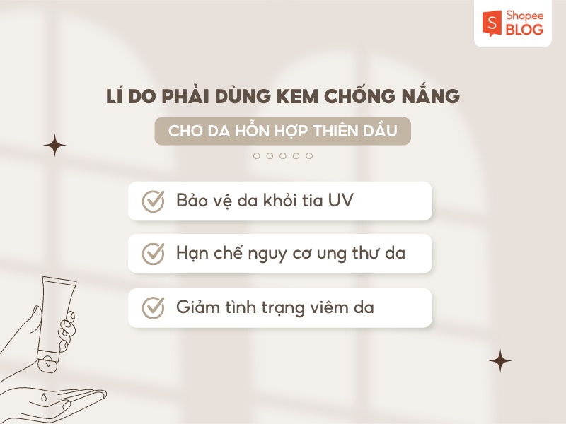 Lý do dùng kem chống nắng cho da thiên dầu