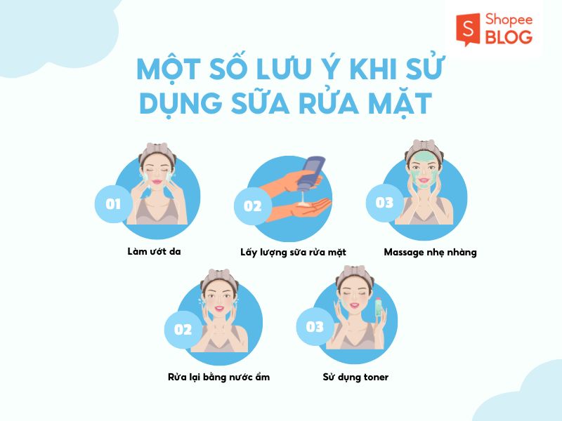 một số lưu ý khi sử dụng sữa rửa mặt