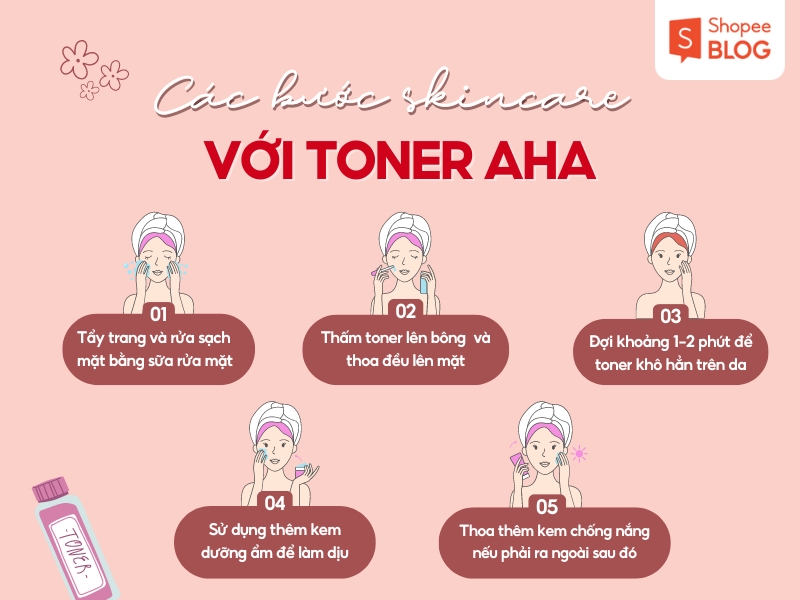 skincare với toner aha