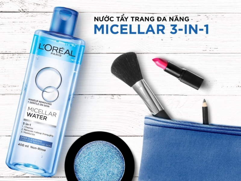  nước tẩy trang màu xanh đậm l’oreal