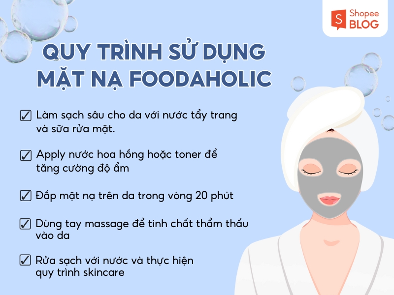 Các bước sử dụng mặt nạ giấy của Foodaholic