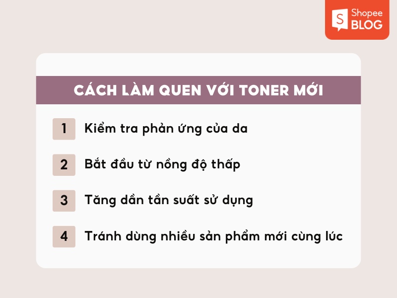 cách làm quen với toner mới