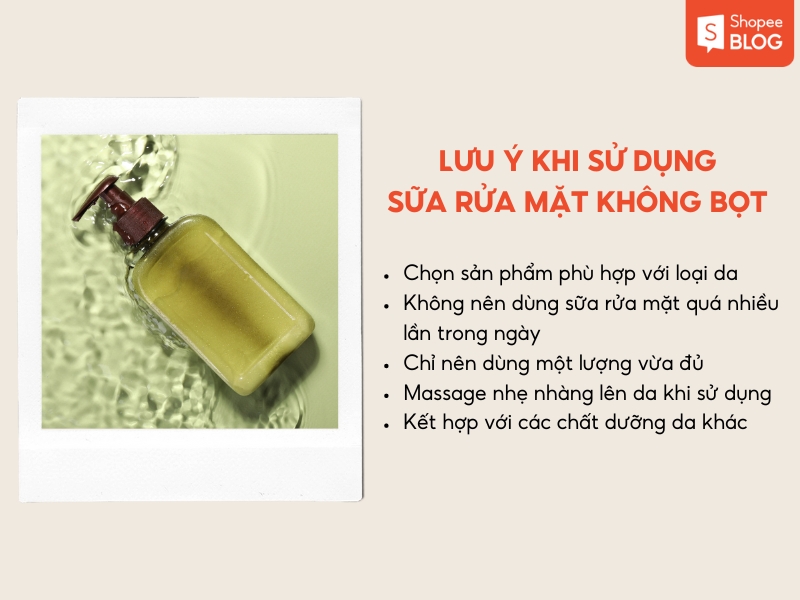 Lưu ý khi dùng sữa rửa mặt ít bọt