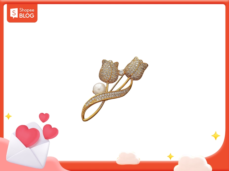 tặng cài áo cho cô giáo