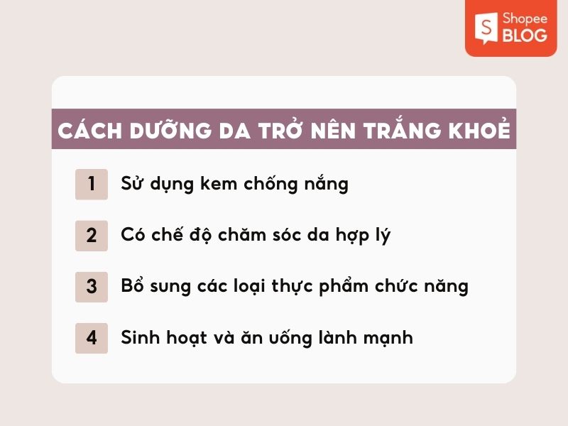 Cách dưỡng da trở nên trắng khoẻ hiệu quả