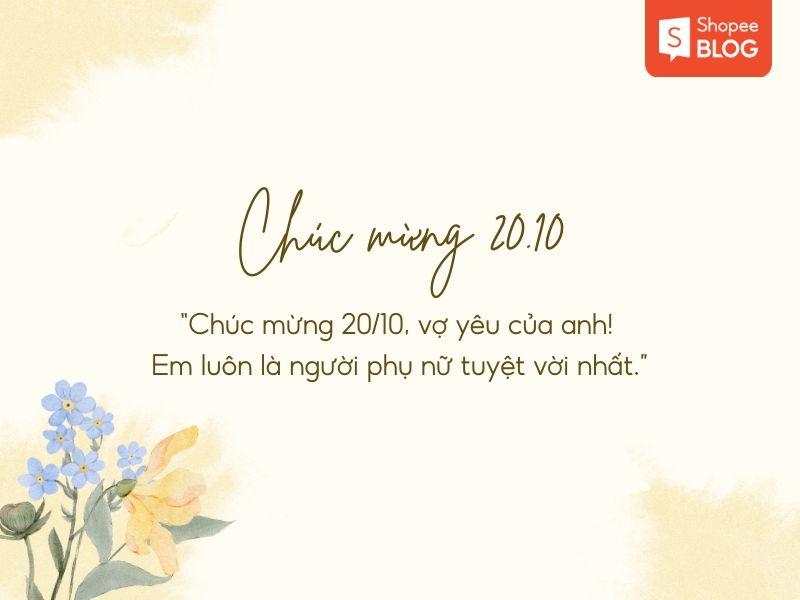 Lời chúc vợ 20/10 ngắn 