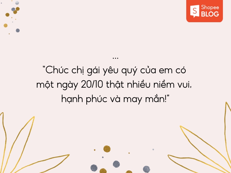 chúc 20/10 cho chị, em gái