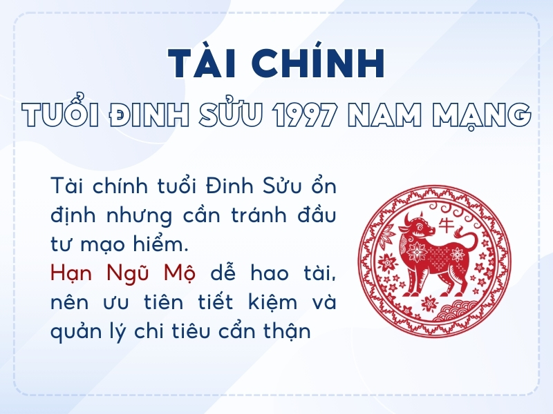tài chính tuổi Đinh Sửu 1997 nam mạng