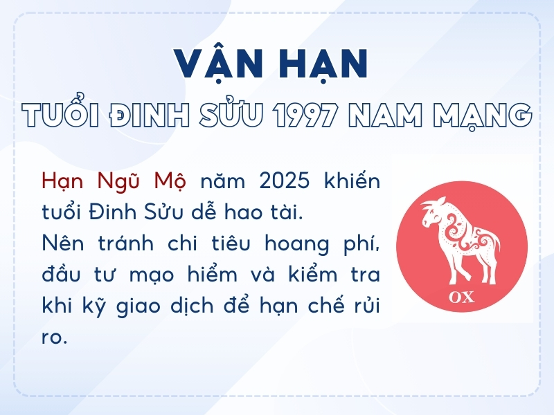 Tuổi Đinh Sửu 997 nam mạng gặp hạn Ngũ Mộ