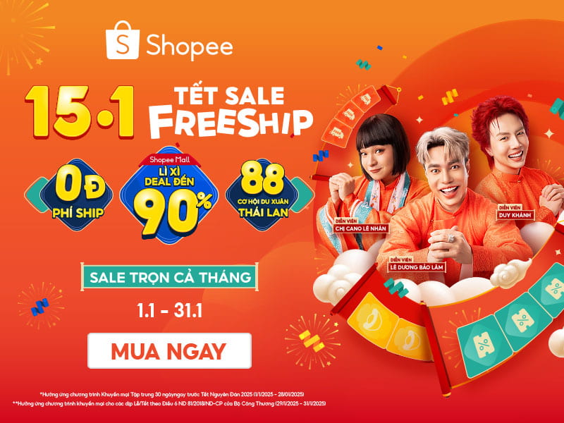 15.1 Tết Sale Freeship - Sale Trọn Cả Tháng
