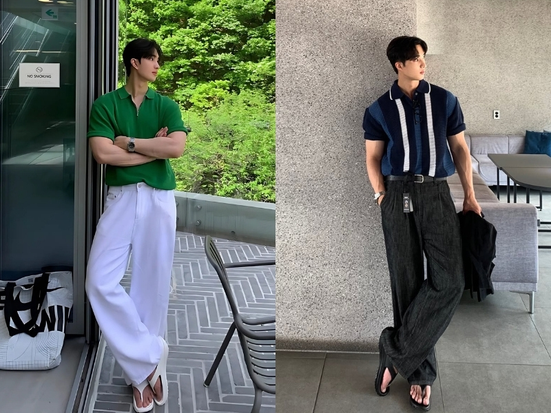 Outfit cho nam 1m65 với áo polo