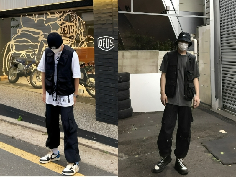 Phong cách cool ngầu với quần túi hộp và áo gile
