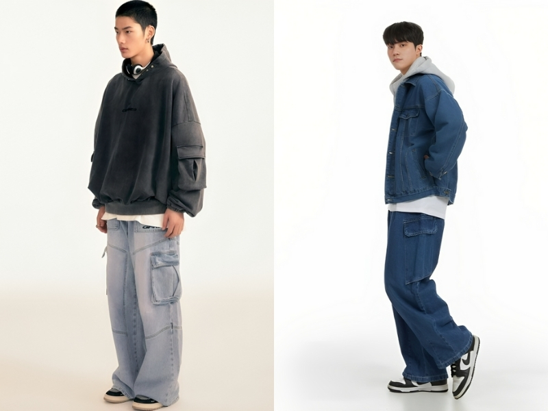 Mix&match quần jogger chất liệu denim