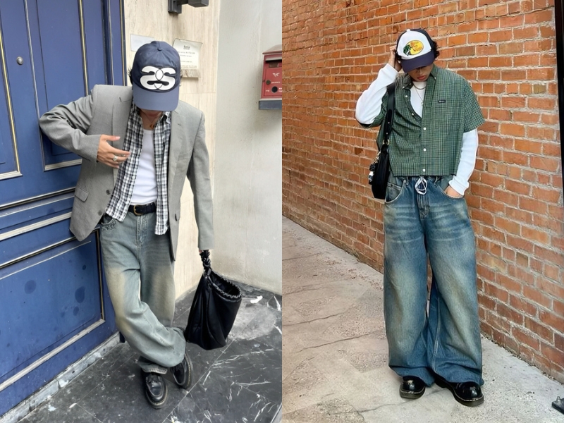 sơ mi kẻ sọc nam và vest