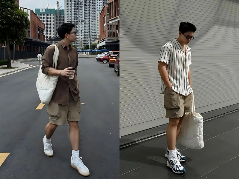 Cách phối đồ cho nam 1m65 mập với quần short