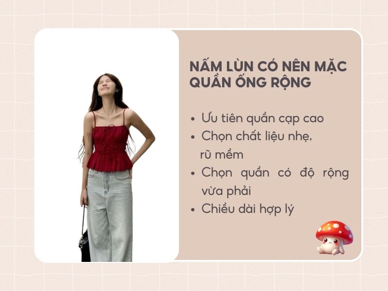 Mẹo mặc quần ống rộng cho người lùn
